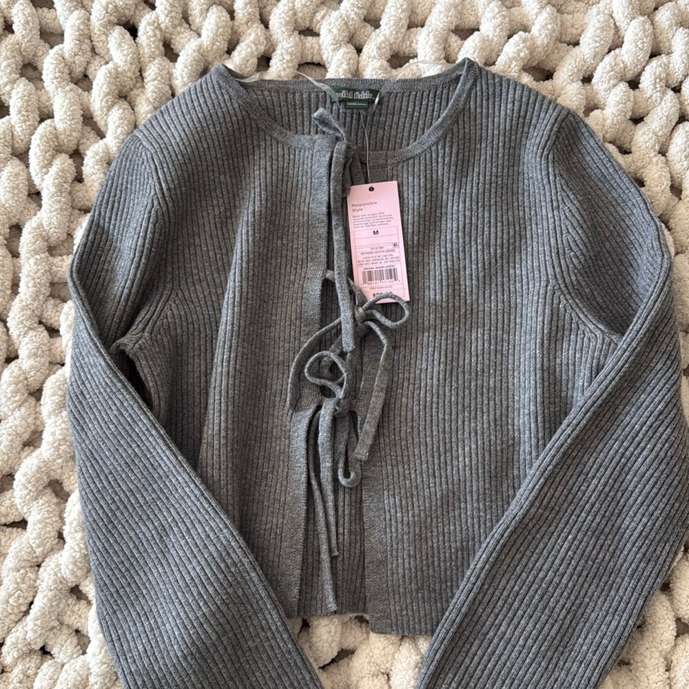 Tie cardigan